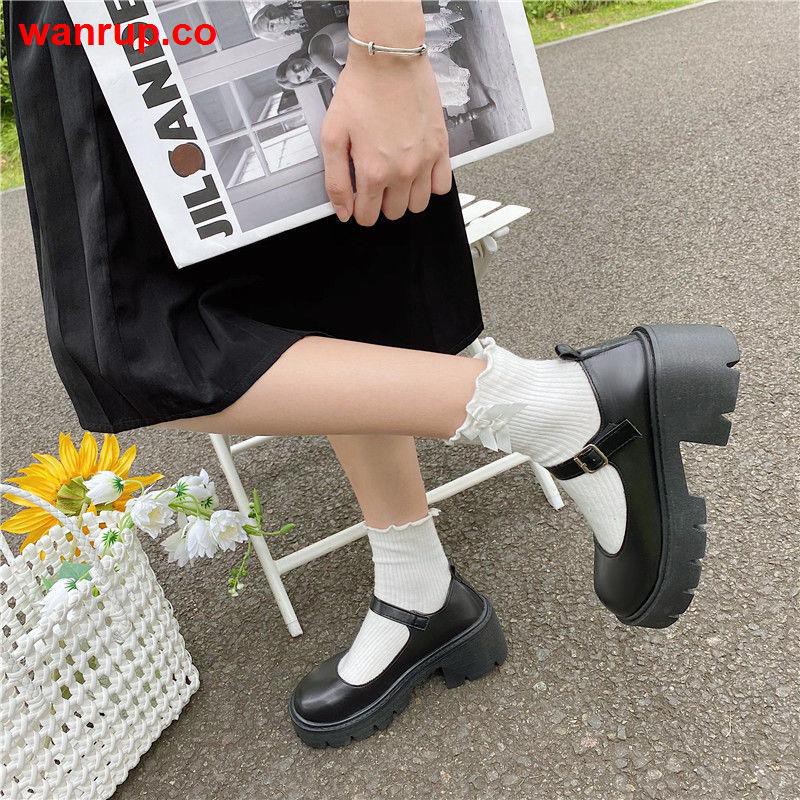 Japanese Mary Jane shoes, small leather shoes, women s platform platform  shoes, fashion all-match one-word buckle belt cute JK women s shoes |  Shopee Colombia