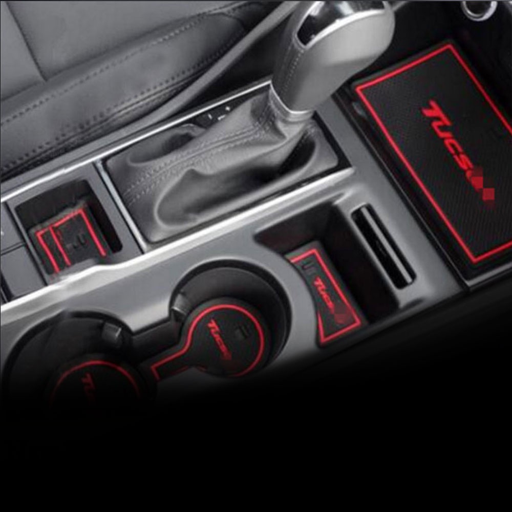 Para Hyundai Tucson 2015 2016 2017 2018 2019 Coche De Silicona Antideslizante De La Puerta Ranura Copa Almohadilla Accesorios #3