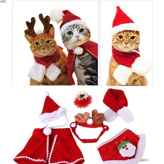 Image of ISEEE Pet Disfraces De Navidad Ropa De Invierno Gato/Perro Papá Noel Capa Sombrero