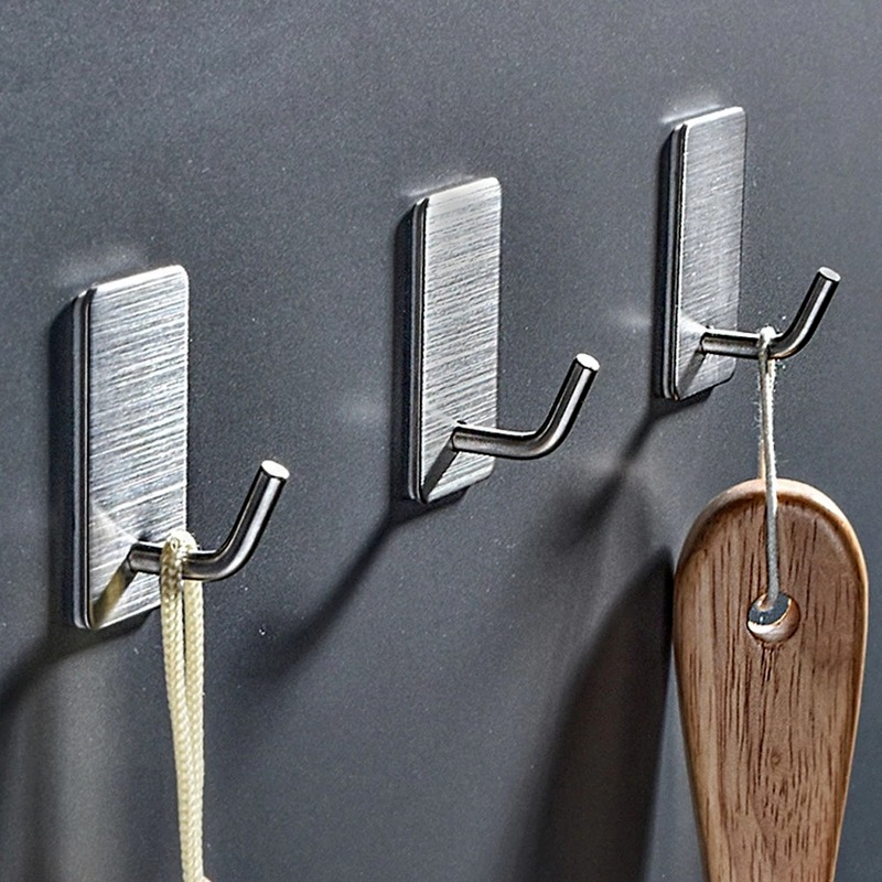 Ganchos Adhesivos De Acero Inoxidable/De Pared Impermeables Y A Prueba De Óxido Para Colgar Cosas Pesadas/Toallas Y Abrigos Para Usar Dentro De La Cocina , Baño , Hogar Y Oficina #1