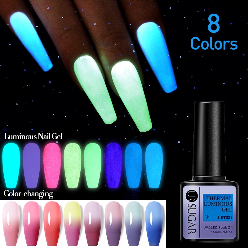 UR SUGAR 7,5 Ml Luminoso Cambio De Color Gel De Uñas UV LED Térmico Brillo En Esmalte Arte Barniz #10