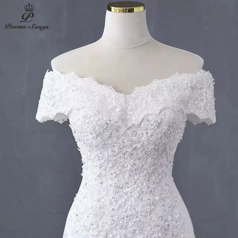 real foto hermoso encaje flores estilo sirena vestido de novia 2021 vestido  de matrimonio túnica de mariee vestidos de novia sereia | Shopee Colombia