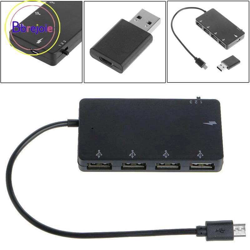 Adaptador de Cable Hub Micro USB de carga de alimentación OTG de 4 puertos para tableta de teléfono Android