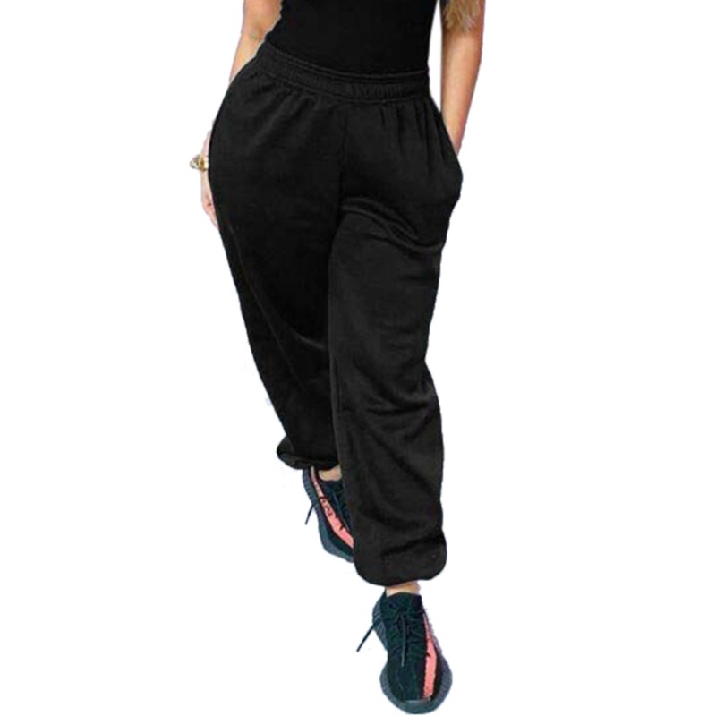 Mujer Pantalones Harem Sport Deportivos Sueltos Pantalones De Cierre Cintura Alta Hip Hop Danza 