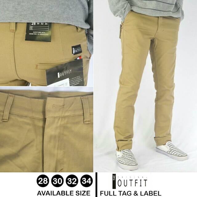 Pantalones CHINOS Long Guys PREMIUM CASUAL SLIMFIT THE OUTFIT - pantalones  CHINOS hombre Color caqui luz | Shopee Colombia