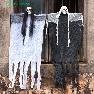 Image of tttwesnery 2020 100cm Esqueleto Halloween Colgante Negro Blanco Cráneo Reaper Decoración Prop Nuevo