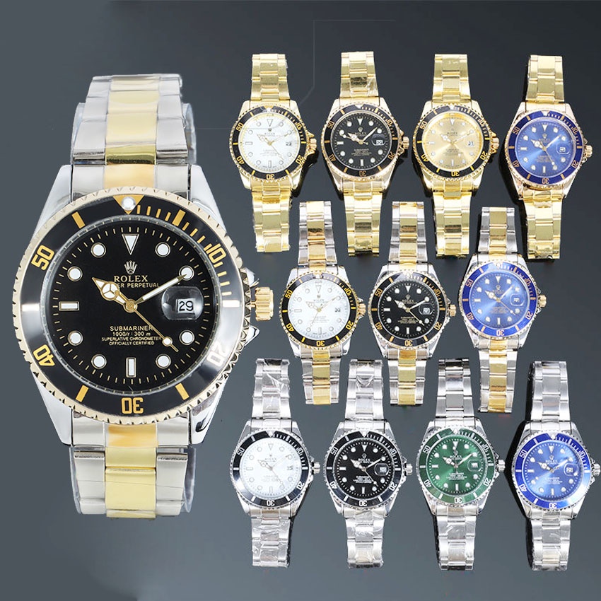 Relojes Rolex Para Hombre Noble Original De Alta Calidad Correa Inoxidable Reloj De Cuarzo División Tiempo Calendario Impermeable | Shopee Colombia