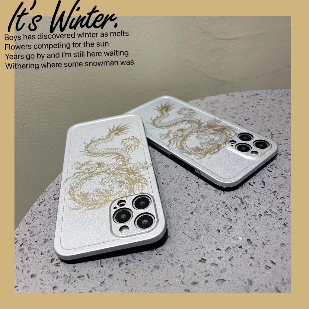 . Electrochapado En Relieve Dragón Dorado.funda Suave Con Borde Recto Todo Incluido.antideslizante Resistente A Los Golpes Funda Para Teléfono Iphone.adecuada Para Iphone13.13 Pro 13 Promax Iphone12.12 12 iphone 11 8 7 Plus X XS Max xr #1