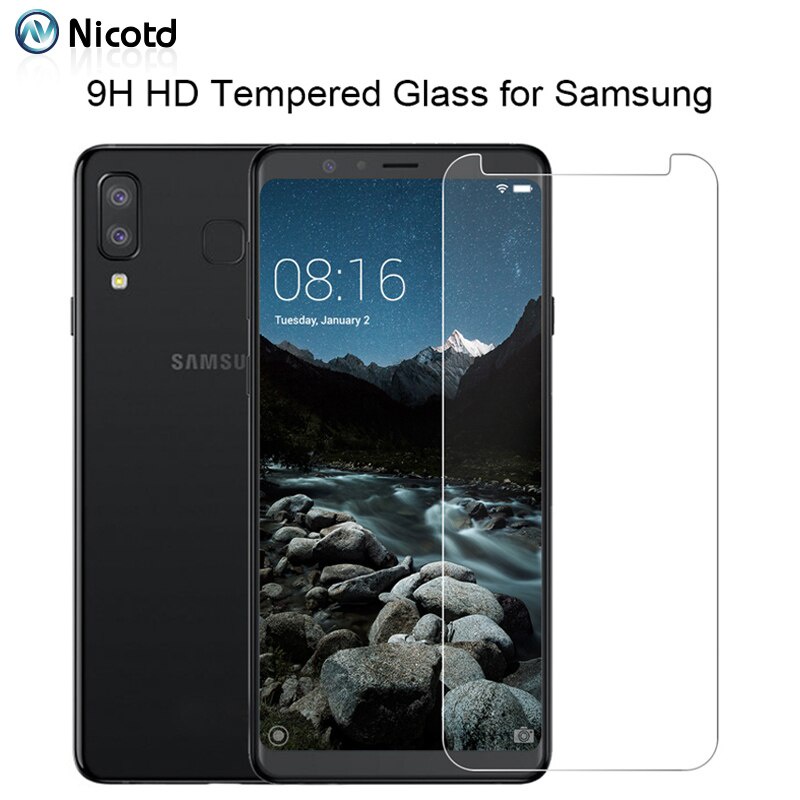 nicotd protector de pantalla de cristal para samsung galaxy a9 a8 a7 a6 plus 2018 vidrio templado para samsung a5 a7 a3 2017 2016 9h película #8