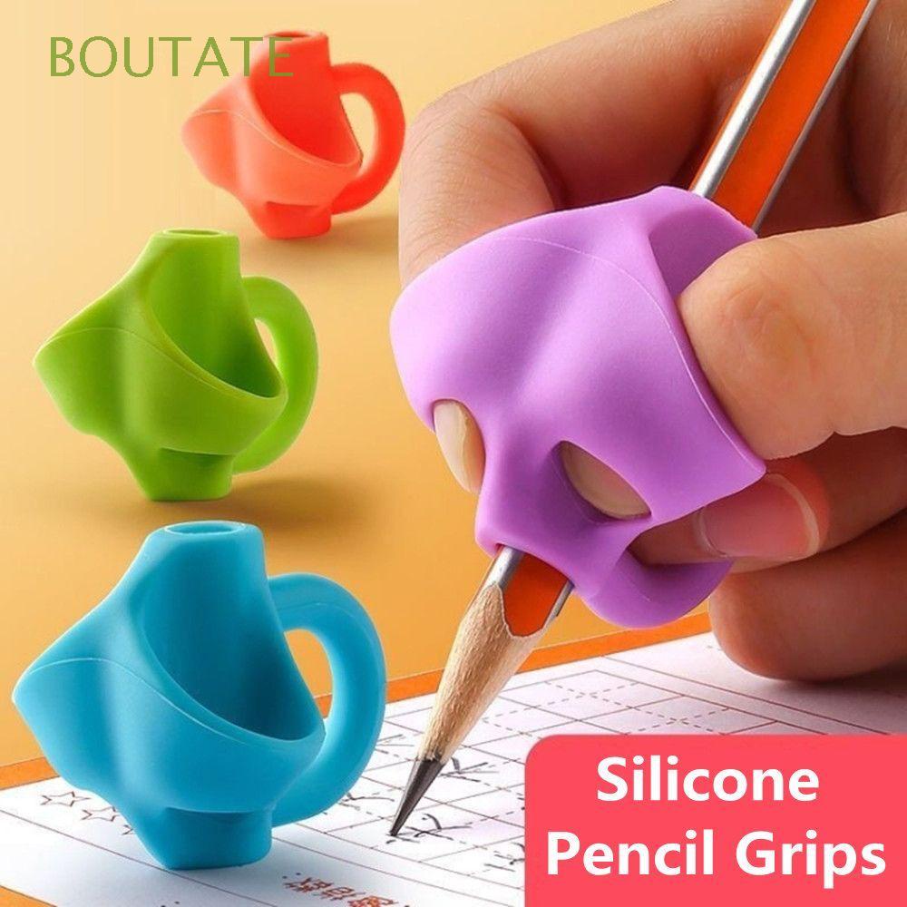 para niños color al azar para entrenamiento de lápices 3 unidades herramienta correctora de postura Agarres para lápices color random color free size de silicona 