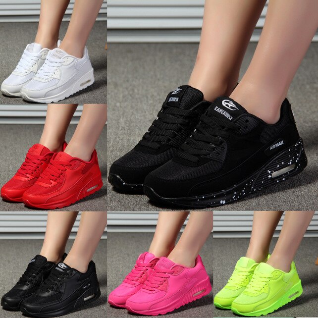 Zapatillas De Deporte De Plataforma Blanca Para Damas Verde Negro Rojo Rosa Transpirable Zapatos Casuales De Aire Mujer 2018 Moda Primavera Tenis Feminino Shopee Colombia