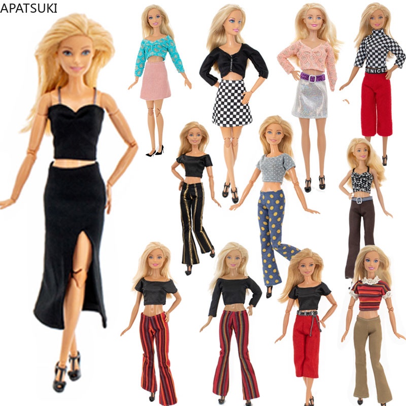 Moda Muñeca Conjunto De Ropa Para Barbie Trajes 1/6 Muñecas Accesorios Crop  Top Camisa Ancho Pierna Pantalones Faldas Juguetes | Shopee Colombia