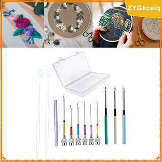 Image of 12 Pieces DIY Punch Needle Embroidery Kit for Making Rug Adults Knitting
