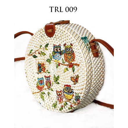 Dulce miel ~ venta al por mayor barato ronda ratán bolsa 20 cm Bali pintura  Decoupage flor y pájaro TRL023 (puede bacalao) | Shopee Colombia