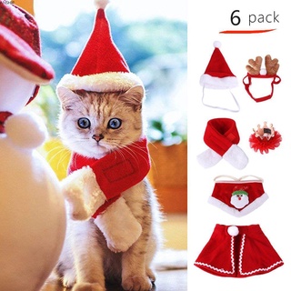 Image of ANSHIP Pet Disfraces De Navidad Ropa Caliente Gato/Perro Santa Claus Divertido Capa Sombrero