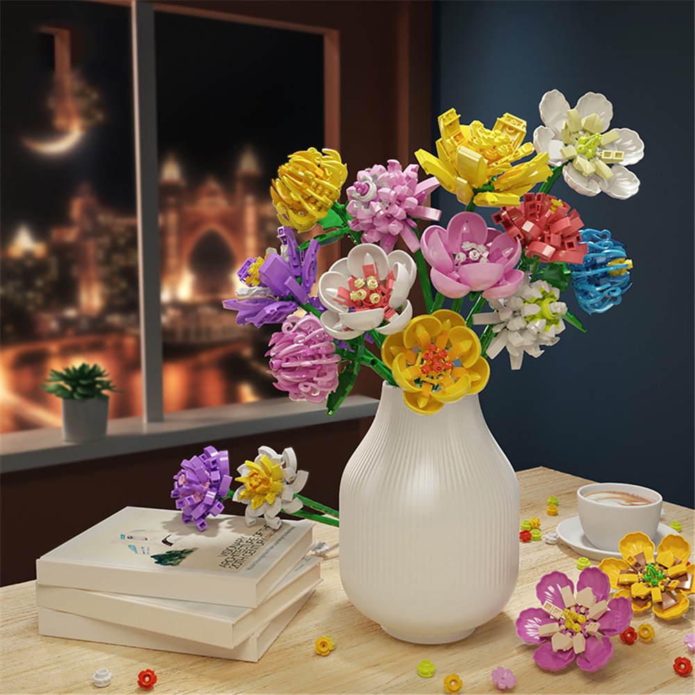 1pcs Diy Bloques De Construcción Ramo Flores Para Enviar Niñas Novias  Regalo Rosas De Alto Valor | Shopee Colombia