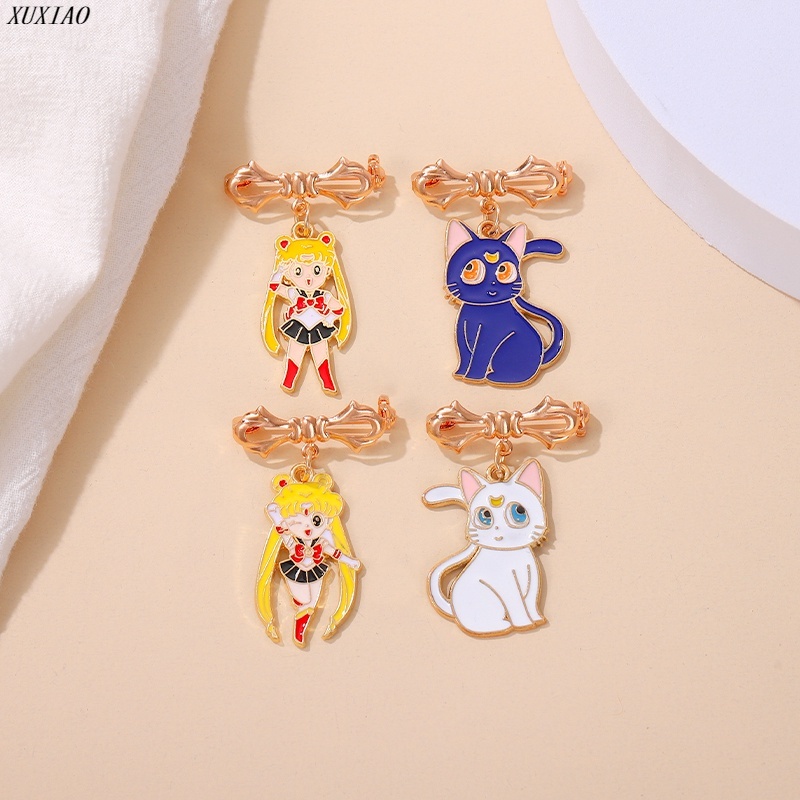 Sailor Moon Japonés De Dibujos Animados Anime Marinero Luna Solapa Pin Agua Hielo Esmalte Broche Recuerdo Mochila Insignia Regalo Para Amigos #6