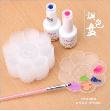 Paleta de uñas paleta de colores / paleta de uñas para mezclar esmalte de GEL de uñas de color - paleta de flores de plástico pintura de arte imagen / plástico liso PALET pintura de agua plástico #6
