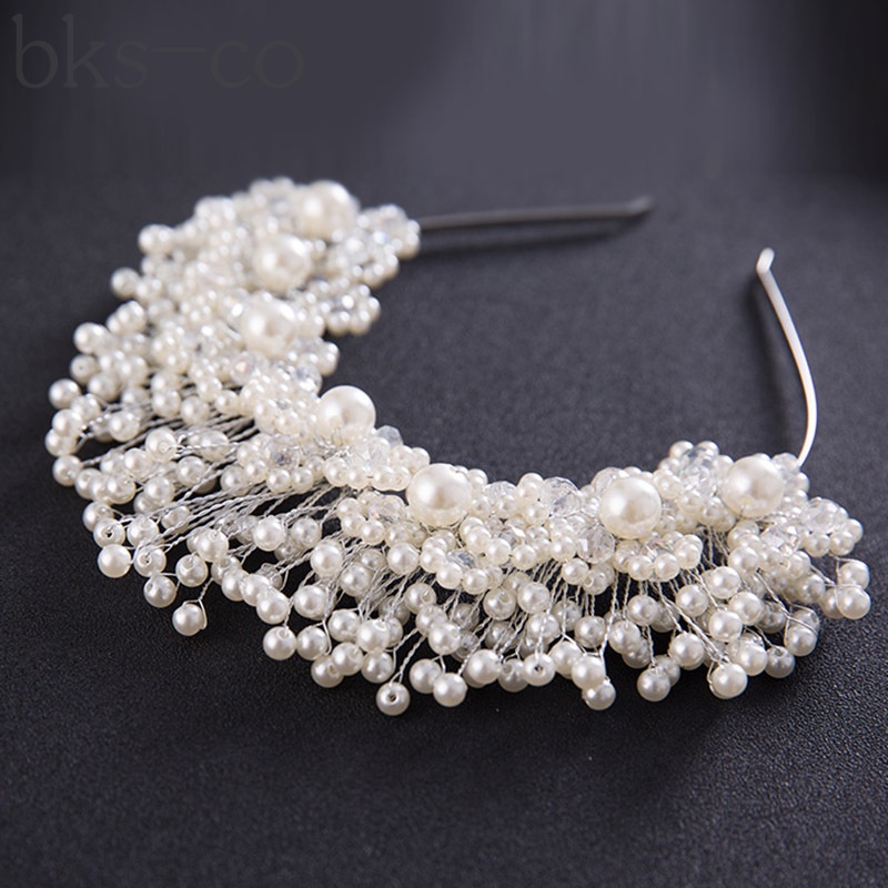 Korean bride bridesmaid hair accessories pearl headband hair band wedding accessories  flowers wedding accessories | Shopee Colombia