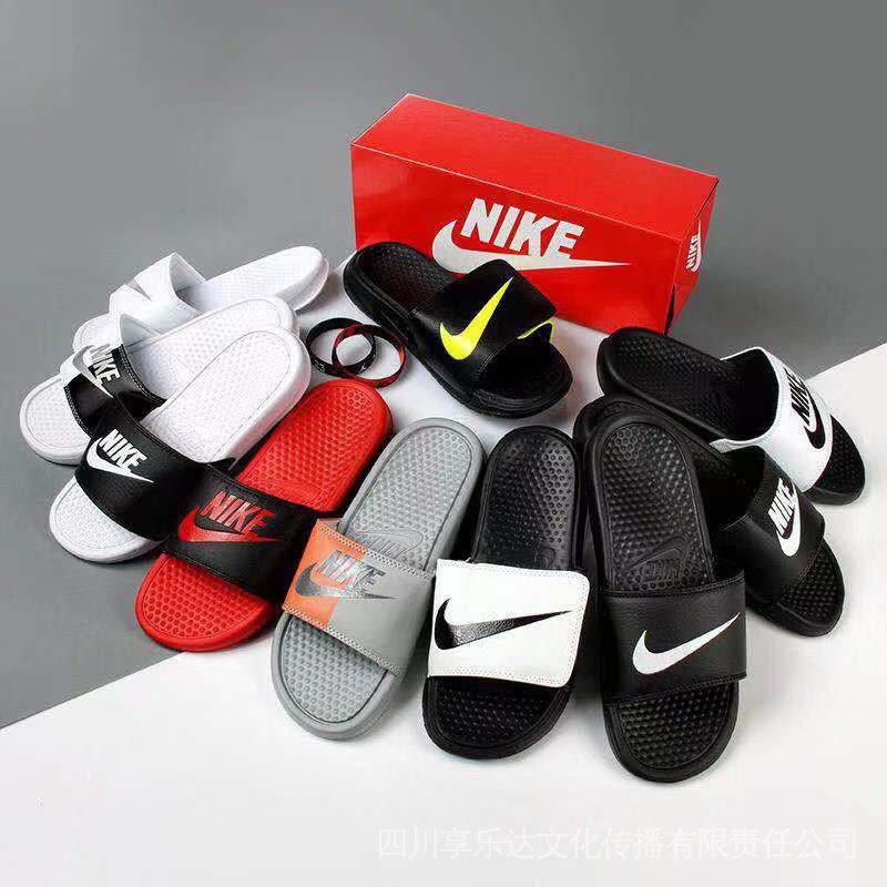 Listo Stock Nike Benassi Swoosh Zapatillas Hombre Sandalias Zapatos De Playa 40 45 Shopee Colombia