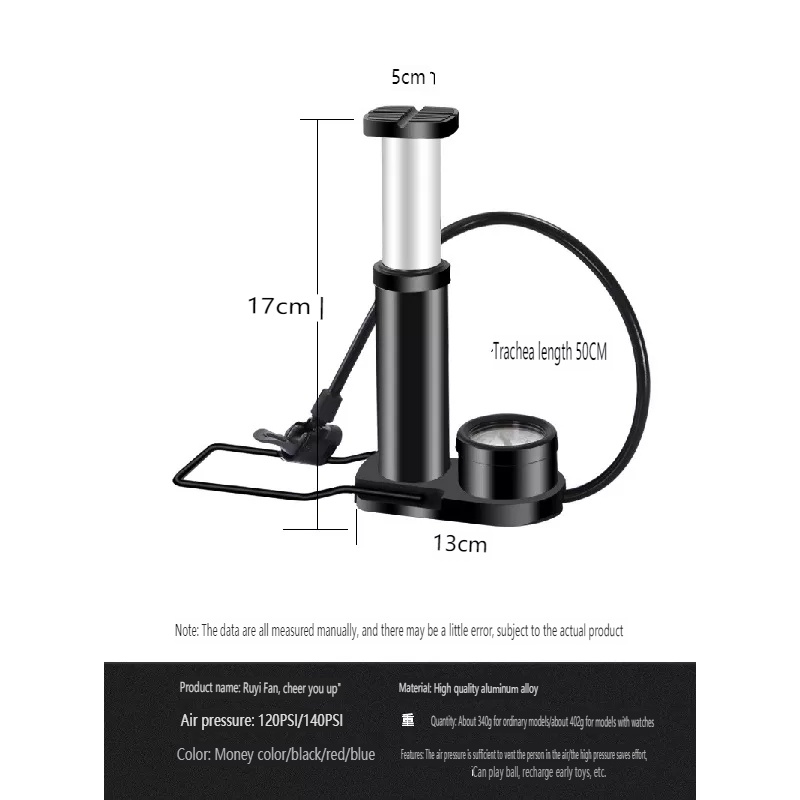 Image of Mini Inflador De Pies Portátil Multiusos Adecuado Para Bicicleta Motocicleta Coche Bola Bomba De Aire Accesorios Para El Hogar #0