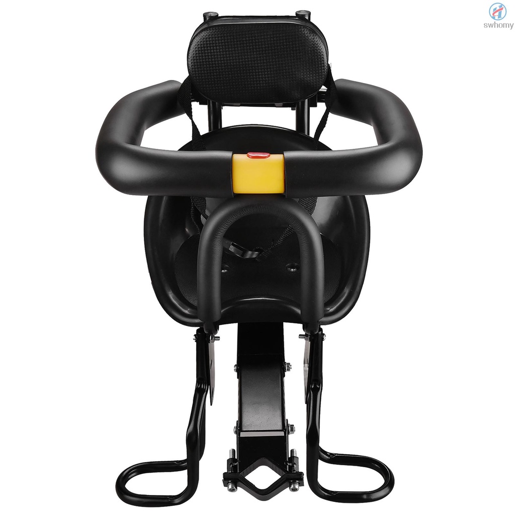 Seguridad Niño Asiento De Bicicleta Delantera Bebé Niños Sillín Con Pedales De Pie Apoyo Respaldo Para MTB De Carretera
