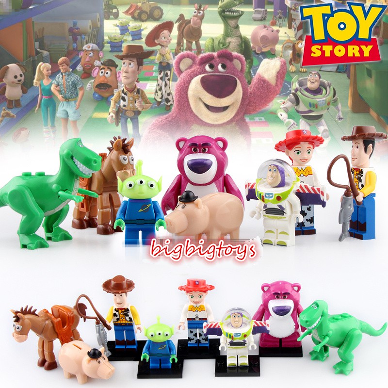Toy Story Minifigure Conjunto de 8 bloques de Woody Buzz Lightyear Jessie figurebuilding 