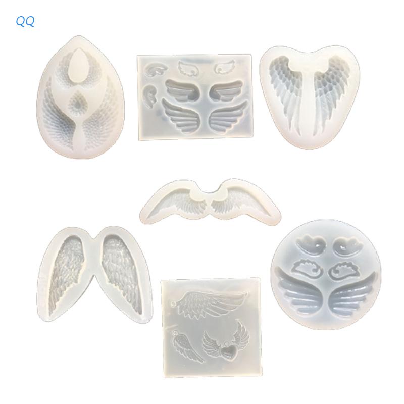 QW Moldes De Silicona 3D De Ala De Ángel Fondant Molde Transparens Colgante Fabricación De Suministros De Cocina Herramientas De Hornear Caramelo Jabón