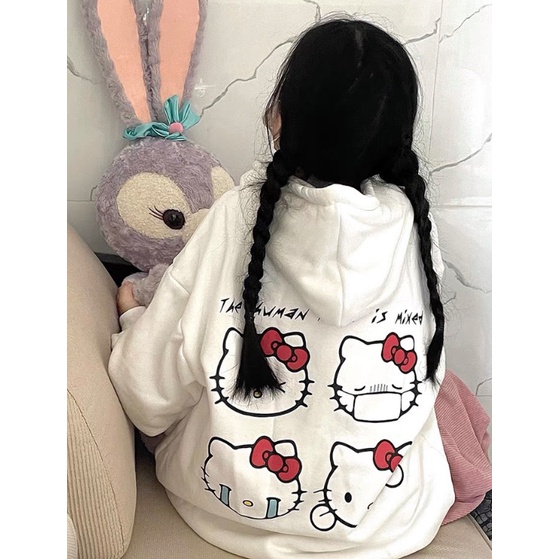 Sanrio Hello Kitty Ropa Sudaderas Con Capucha De Moda Mujeres Primavera  Manga Larga Abrigo Fino Sudadera Y2k Top Estética Casual Camisa | Shopee  Colombia