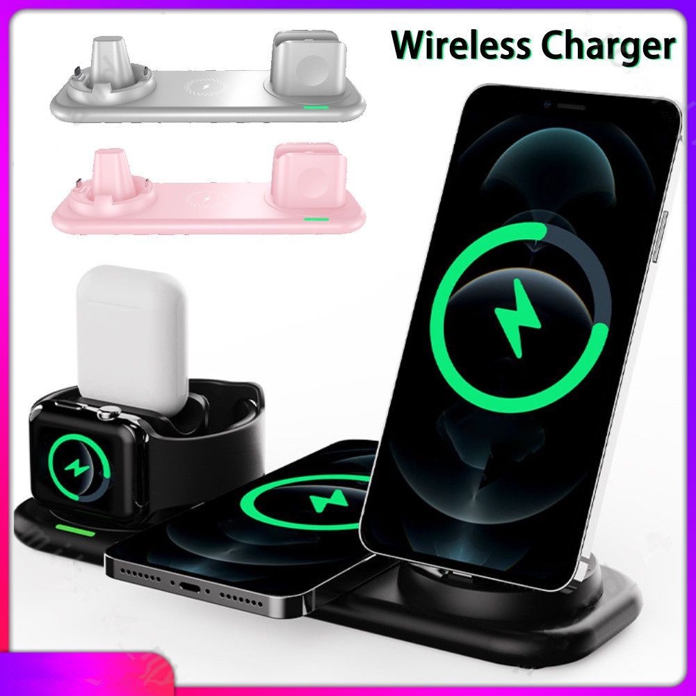 Cargador Inalámbrico 9 En 1 Qi Certificate Estación De Carga Rápida Portátil Para iPhone 11 12 Pro Max 13 Mini Xs XR 8 Plus iWatch Se