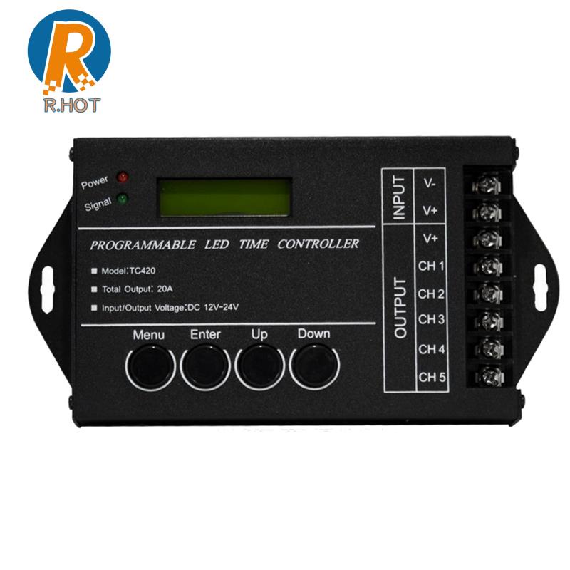 DC12V 24V Programable 5CH RGB Led Tira De Luz Controlador De Tiempo Atenuador Utilizado En Acuarios , Tanque De Peces , Planta Crece #5