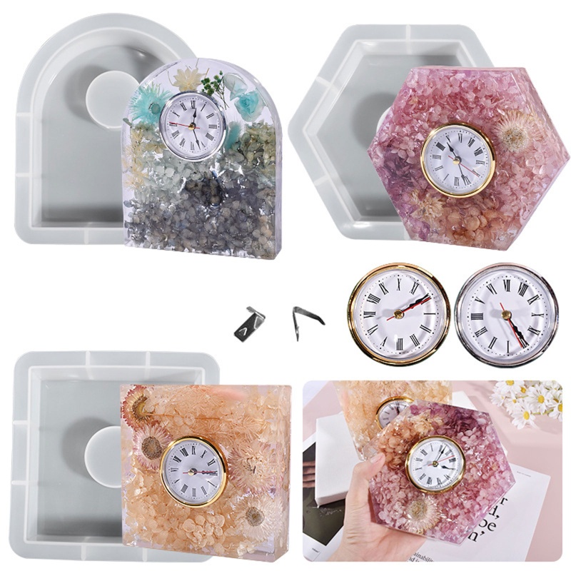 SIY Bookend-Molde De Silicona Para Reloj De Mesa Hexagonal Cuadrado Rectangular Para Preservar Flores De Escritorio