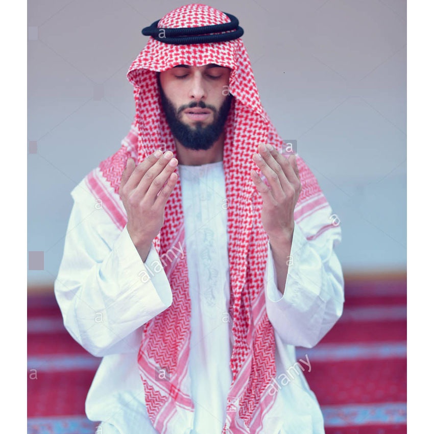 Ropa Islámica Hombre Saudí Árabe Dubai Trajes Tradicionales Accesorios  Musulmanes Turbante Sombrero De Oración Bufanda Cabeza A Cuadros 135 *  135cm \ | Shopee Colombia