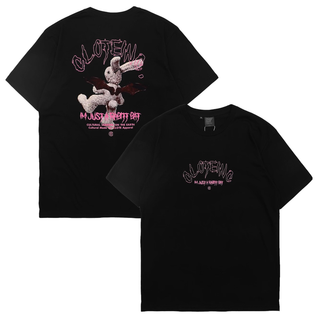 Clote 30S camiseta de algodón peinado para hombre - conejo murciélago negro  | Shopee Colombia