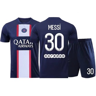 Paris Saint-Germain Jersey Set Local/visitante No.7 Mbappé No.11 Di María No.10 Neymar No.30 Messi De Manga Corta Conjunto De Pantalones Cortos Para Niños Adultos Camiseta De Fútbol Para Adultos 
