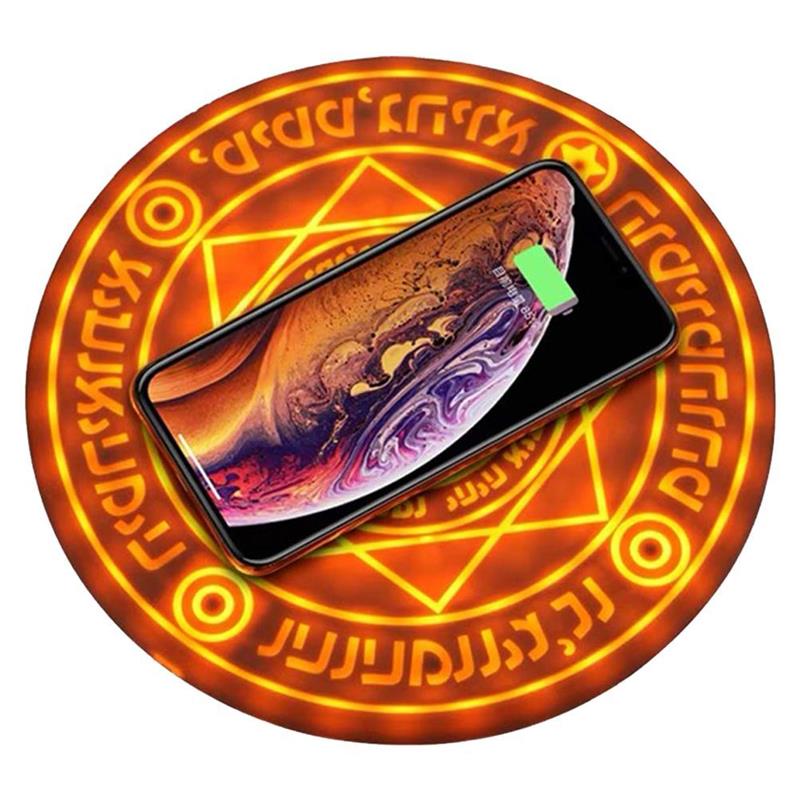 Comic Magic Array cargador inalámbrico círculo Qi inalámbrico Universal cargador rápido para iPhone 12 11 X 8 almohadilla de carga rápida