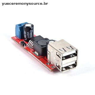 Image of [yueceremony] DC 6V-40V 12V A 5V 3A Cargador USB Dual-Módulo Convertidor De Paso Hacia Abajo LM2596 .