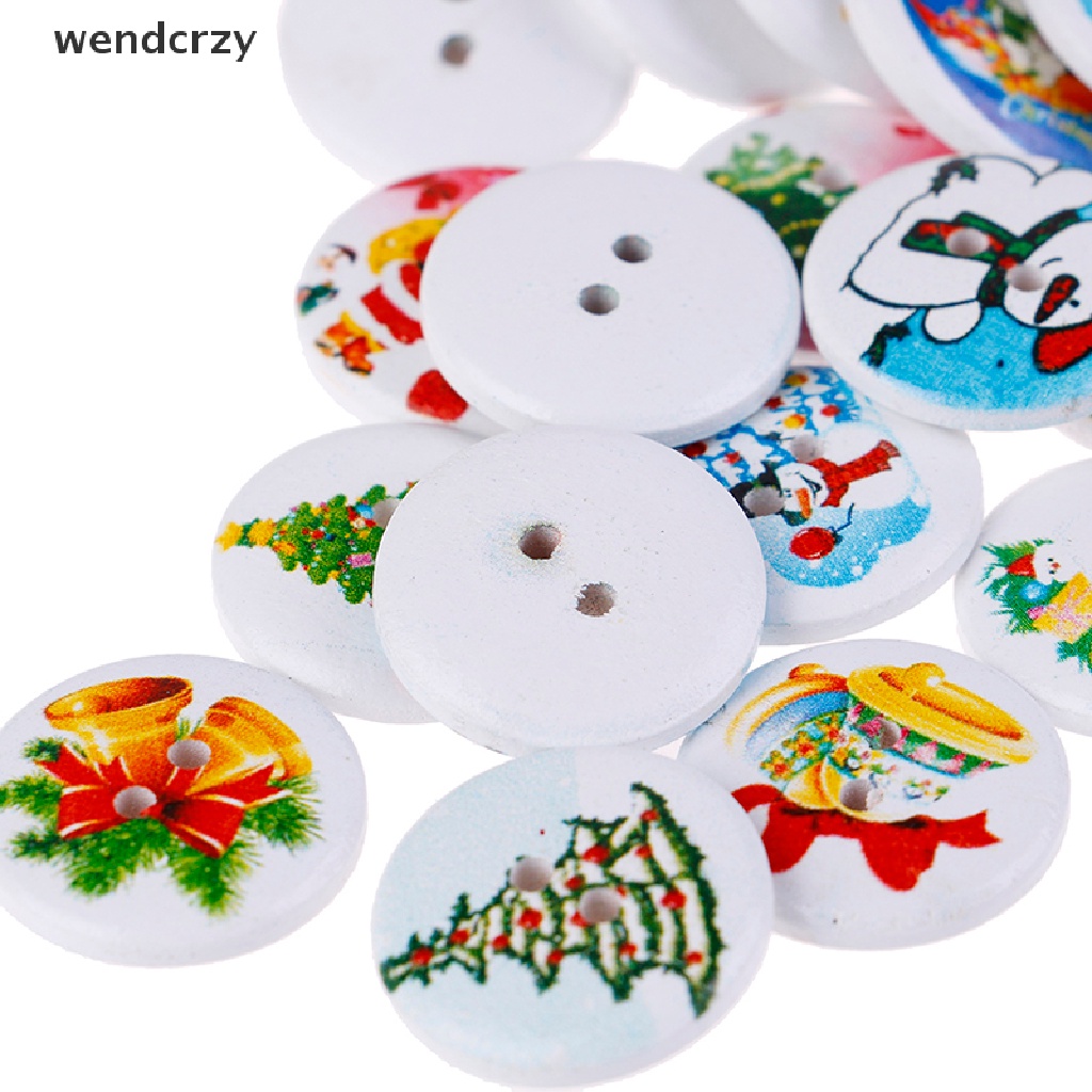 100 piezas botón de Navidad Navidad madera artesanía botón ropa botones 