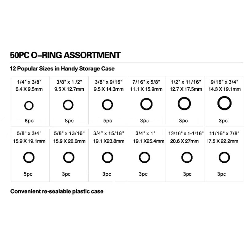 Lucky 50pcs Kit Caoutchouc O Ring Tailles Pour Discussion Plomberie Tap Seal Sink Seal Shopee Colombia