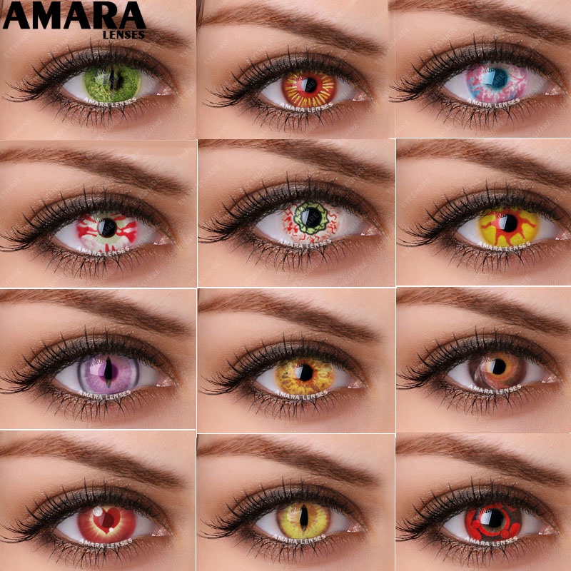 AMARA 1 Par De Lentes De Contacto De Cosplay Para Ojos Anime Coloreado  Halloween Belleza Contactos Maquillaje | Shopee Colombia