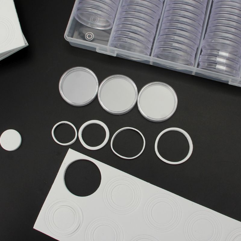 AB 100Pcs 30 Mm Cápsulas De Monedas Proteger La Junta De La Colección Caja De Almacenamiento Transparente