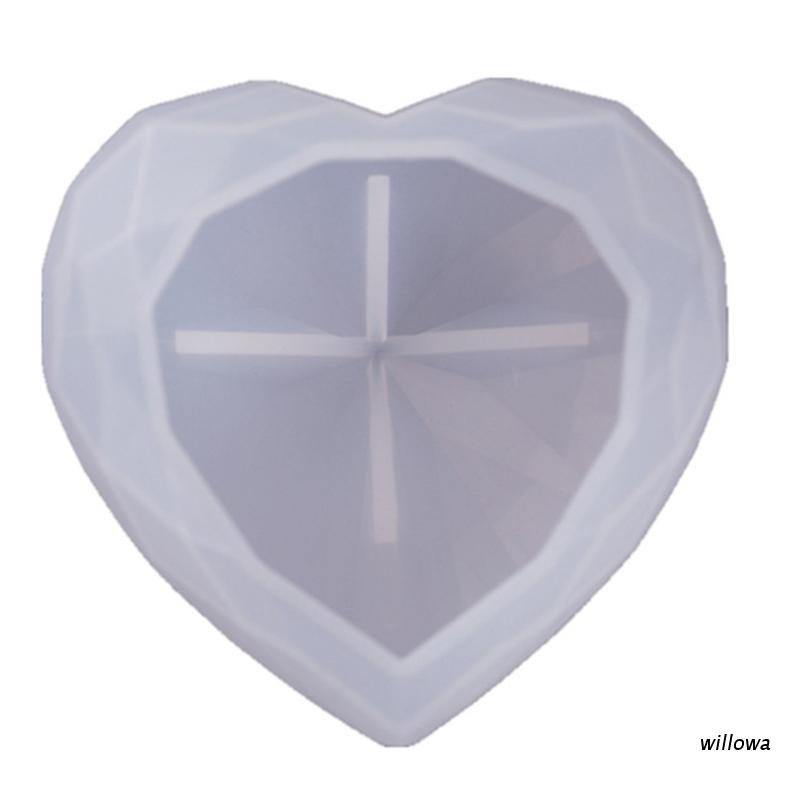 Wil Hecho A Mano De Gran Cara Corazón Resina Molde 3D Diamante Cristales De Fundición Amor Arte Artesanía Herramienta