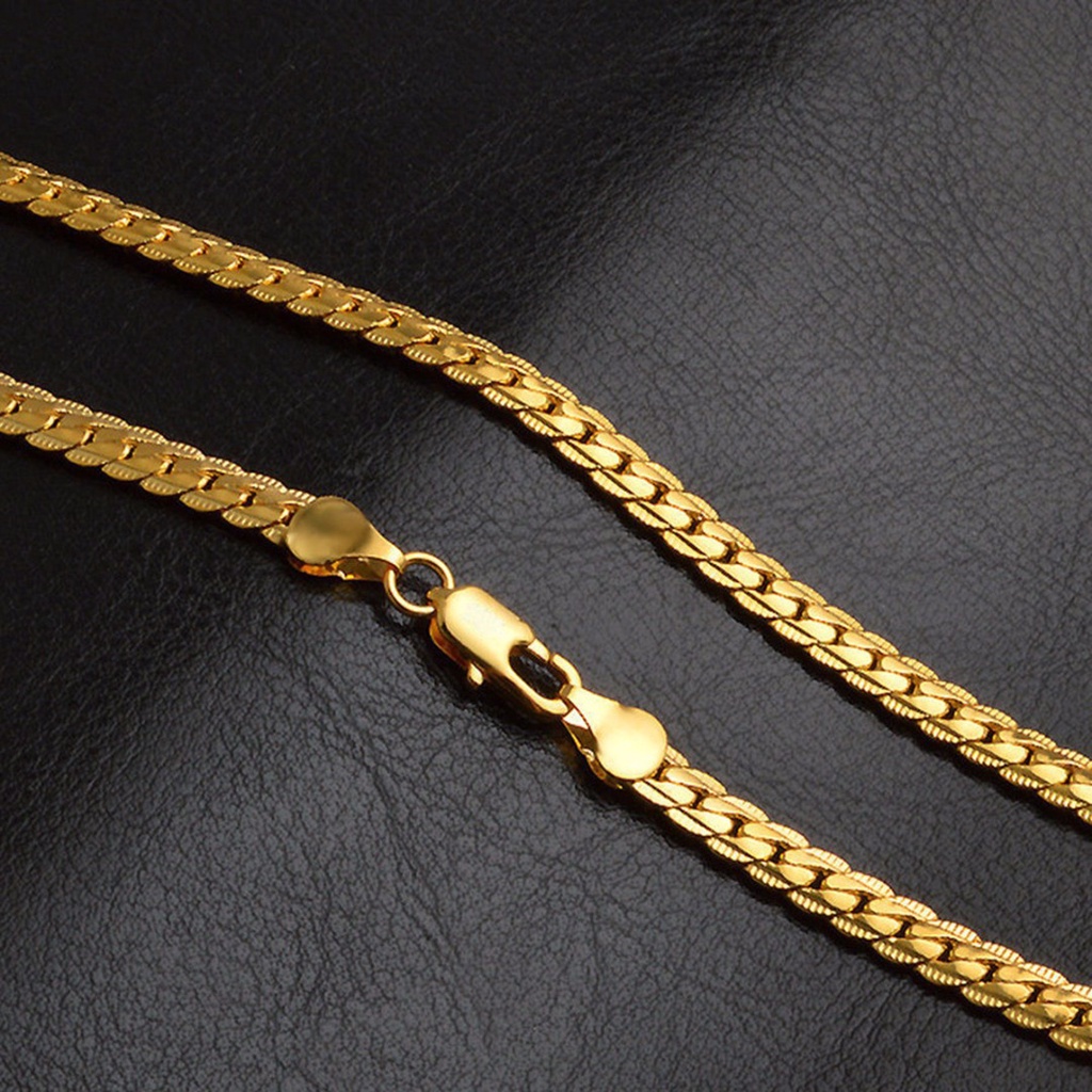 Collar de cadena para hombres collar chapado en oro de 18 quilates Regalo de accesorios de joyería de cadena de cobre para hombres 