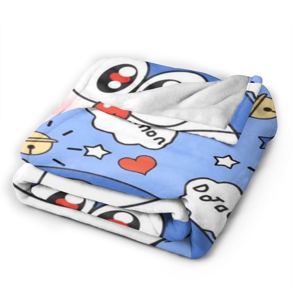 Shuihua-Blanket Manta de Franela de Lana de una Sola Capa con Dibujos Animados para niños Manta de Aire Acondicionado para Regalo Doraemon 
