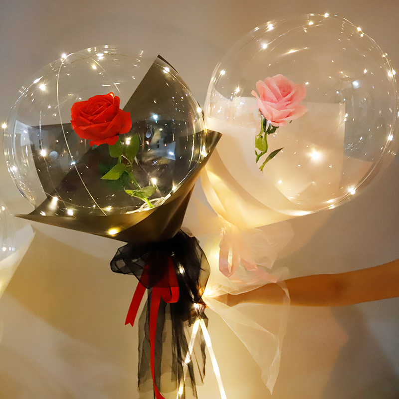 DIY Luz Led Con Globos De Flores De Rosas/Bolas Transparentes Globo  Luminoso Ramo Día De San Valentín Decoración De Boda | Shopee Colombia