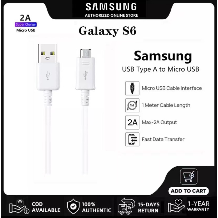 Image of Samsung Micro USB Cable De Datos Android Carga Rápida Adecuado Para S6 S7 Note4 Note5 J5 J7 J2 J4 Prime De #0