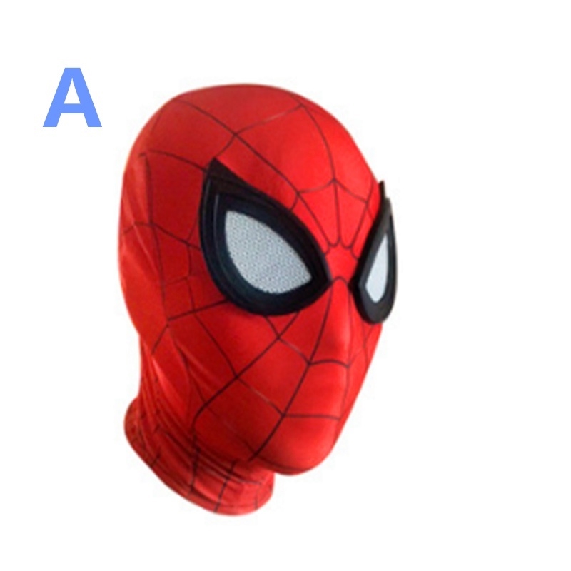 Máscara De Spiderman Cosplay De Cabeza Completa De Lycra Lentes 3D Máscaras Con Cremallera Para Adultos Y Niños
