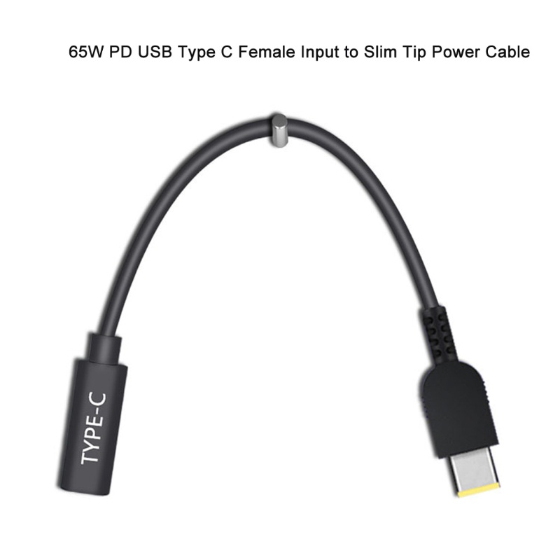 Image of SUN 15cm 65W USB C PD Tipo Hembra A Cuadrado Punta Delgada Cable De Carga Para Lenovo Thinkpad E440 E450 E550 E560 T430 #6