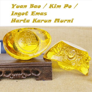 Image of Yuan bao cristal tallado dragón lingote oro kimpo decoración de mesa pantalla P108