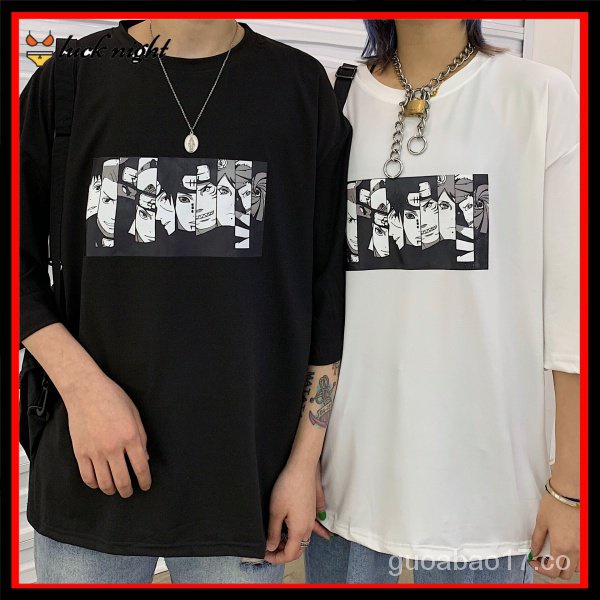 Naruto Anime impresión T-shirt Haraju sombra impresión suelta pareja de  manga corta camiseta de los hombres y las mujeres Top | Shopee Colombia